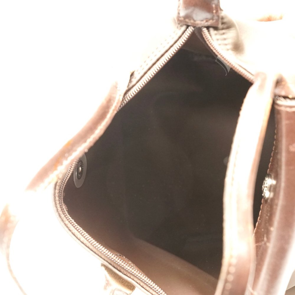 Auth Long Champ Hand Bag Brown Nylon #7064L44 - Picture 7 of 12